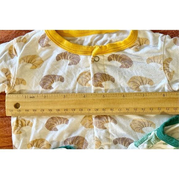 KicKee Pants Prints Bamboo & Natural Leopard & Croissants Footie with Snaps 9-12 - Picture 11 of 12